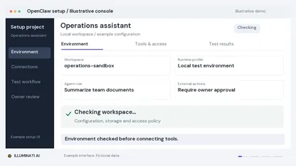 OpenClaw setup illustrative interface